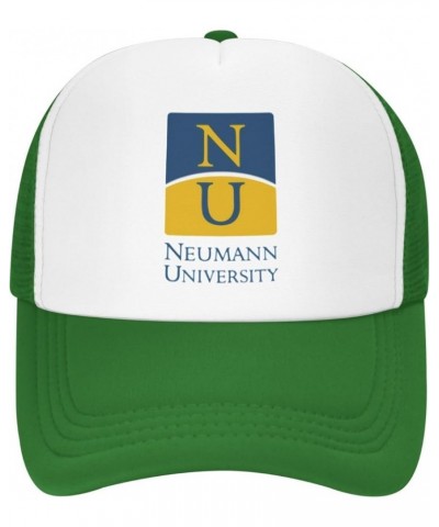 Neumann University Trucker Hats for Both Men and Women - Mesh Baseball Snapback Hats Green $13.89 Baseball Caps