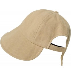 Wide Brim Linen Bucket Hat Velcro Adjustable Bonnet Travel Beach Sun Hat UV Protection for Women Girls Beige $18.45 Sun Hats