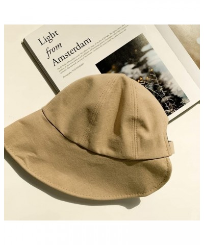 Wide Brim Linen Bucket Hat Velcro Adjustable Bonnet Travel Beach Sun Hat UV Protection for Women Girls Beige $18.45 Sun Hats