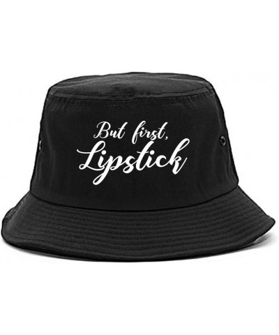 But First Lipstick Makeup Bucket Hat Black $18.89 Bucket Hats