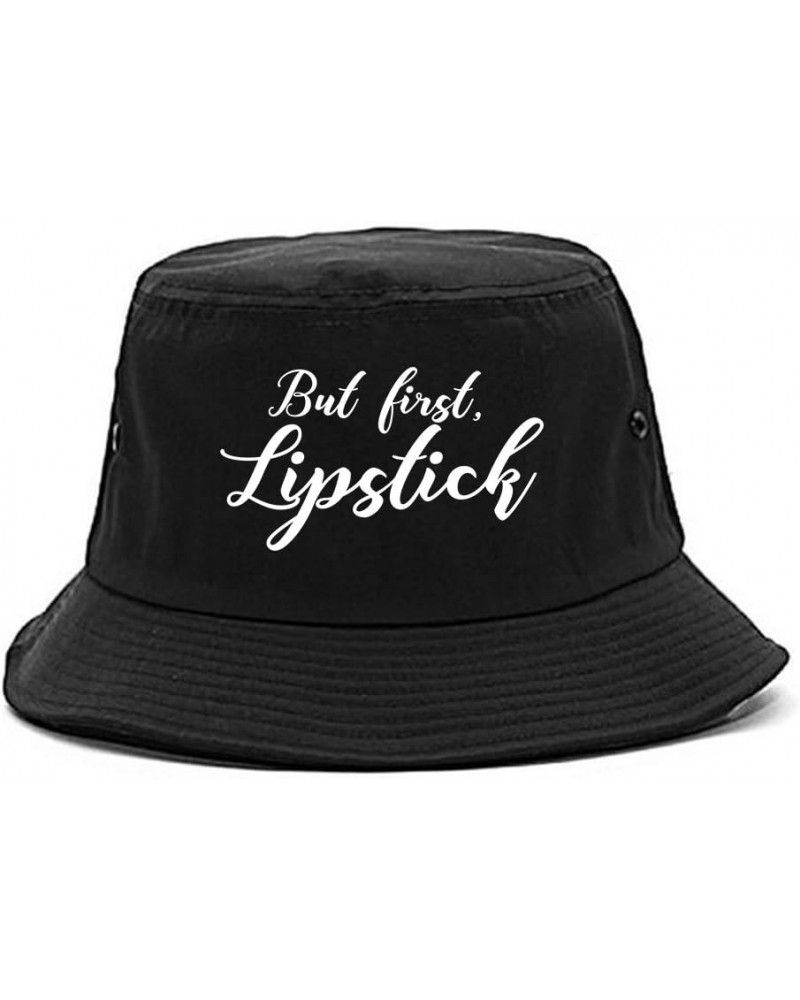 But First Lipstick Makeup Bucket Hat Black $18.89 Bucket Hats