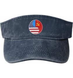 Yin Yang Flag Combination of America and The Russian Soviet Federative Socialist Republic Sun Visor Hats for Women Men Adjust...