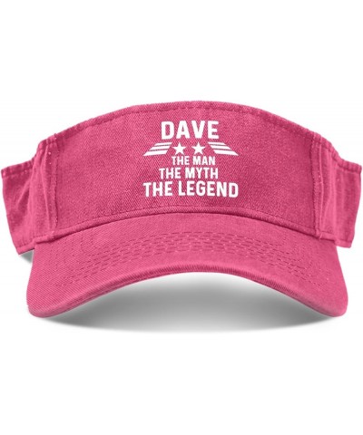 Dave The Man The Myth The Legend Hats Sun Visor Hat for Adult Running Hats Lightweight Visor Pink $11.18 Visors