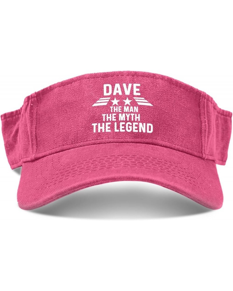 Dave The Man The Myth The Legend Hats Sun Visor Hat for Adult Running Hats Lightweight Visor Pink $11.18 Visors