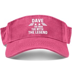 Dave The Man The Myth The Legend Hats Sun Visor Hat for Adult Running Hats Lightweight Visor Pink $11.18 Visors