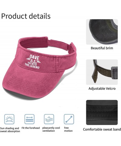 Dave The Man The Myth The Legend Hats Sun Visor Hat for Adult Running Hats Lightweight Visor Pink $11.18 Visors