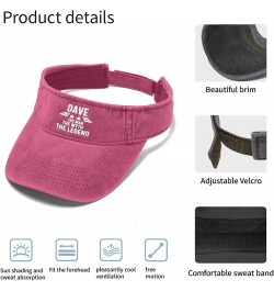 Dave The Man The Myth The Legend Hats Sun Visor Hat for Adult Running Hats Lightweight Visor Pink $11.18 Visors