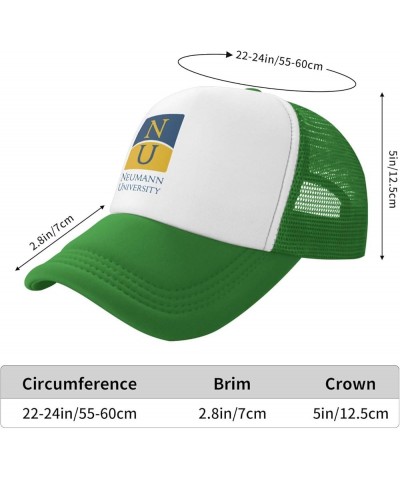 Neumann University Trucker Hats for Both Men and Women - Mesh Baseball Snapback Hats Green $13.89 Baseball Caps