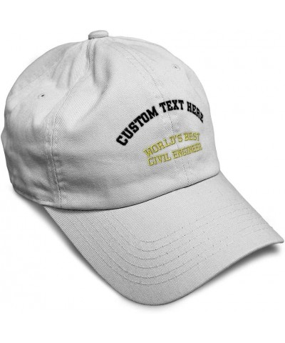 Soft Baseball Cap Worlds Best Civil Engineer Embroidery Construction Cotton Dad Hats for Men & Women White Personalized Text ...