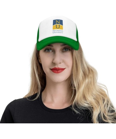 Neumann University Trucker Hats for Both Men and Women - Mesh Baseball Snapback Hats Green $13.89 Baseball Caps