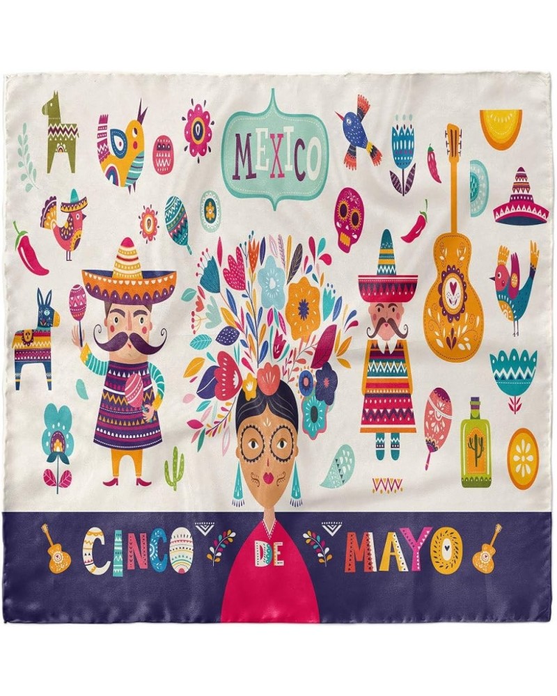 Cinco de Mayo Head Scarf, Mexican Cultural Art, Hair Wrap Multicolor $17.35 Scarves