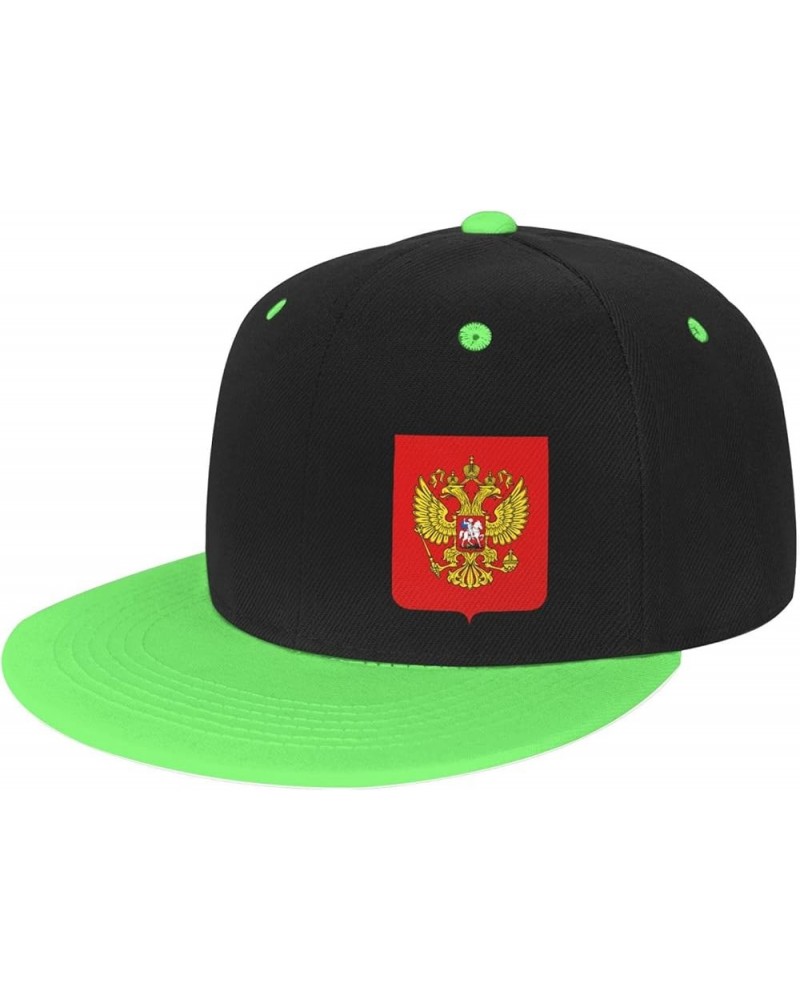 Coat of Arms of The Russian Federation Snapback Hat Flat Bill Hat Baseball Cap for Men Women Flat Brim Hats Green $13.65 Base...