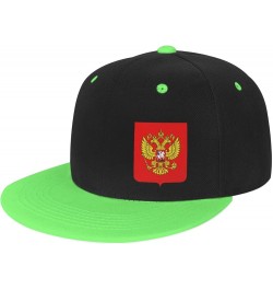 Coat of Arms of The Russian Federation Snapback Hat Flat Bill Hat Baseball Cap for Men Women Flat Brim Hats Green $13.65 Base...