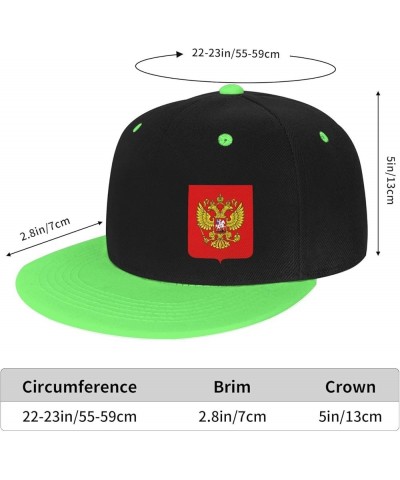 Coat of Arms of The Russian Federation Snapback Hat Flat Bill Hat Baseball Cap for Men Women Flat Brim Hats Green $13.65 Base...