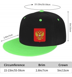 Coat of Arms of The Russian Federation Snapback Hat Flat Bill Hat Baseball Cap for Men Women Flat Brim Hats Green $13.65 Base...