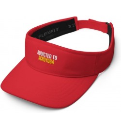 Addicted to Acroyoga Hat (Embroidered Visor) Red $21.19 Visors