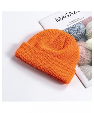 Knit Beanie Hat for Women, Women's Warm Chunky Cable Knit Hats Stretch Thick Cute Knitted Cap for Cold Weather B01-orange $11...