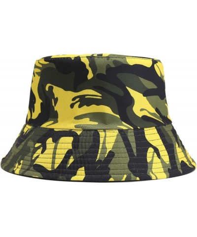 Women Summer Fashion Beach Adjustable Washable Cotton Bucket Hat Sun Hat Outdoors Fish Palm Tree Bucket Hat Yellow $10.16 Buc...