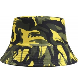 Women Summer Fashion Beach Adjustable Washable Cotton Bucket Hat Sun Hat Outdoors Fish Palm Tree Bucket Hat Yellow $10.16 Buc...