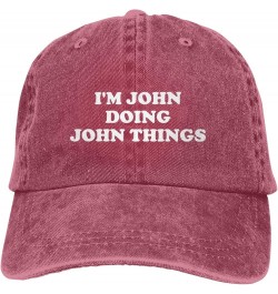 Cool Hat I'm John Doing John Things Adjustable Vintage Cowboy Baseball Caps Women Men Gift Dad Hats Red $11.98 Baseball Caps