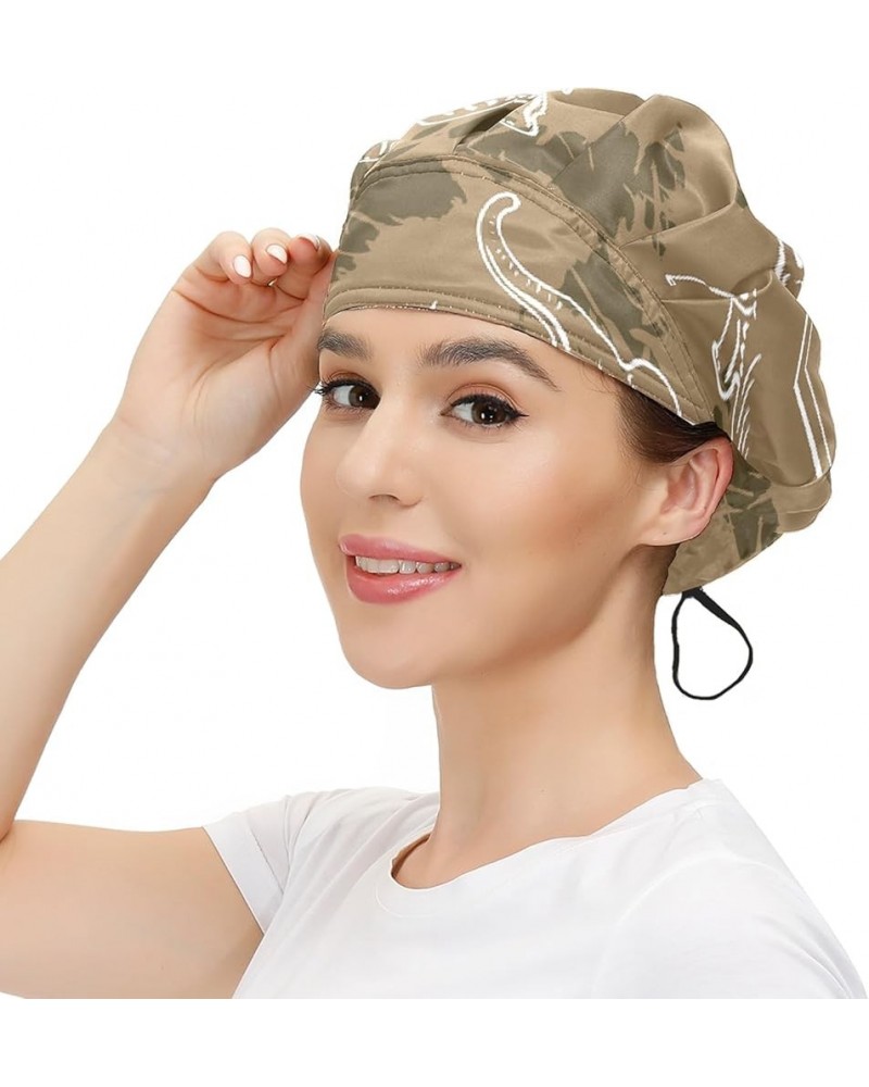 Adjustable Working Caps, Elastic Bandage Tie Back Hats, Cover Hair Bouffant Hats with Sweatband 66 Mammoth $10.19 Balaclavas