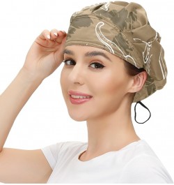 Adjustable Working Caps, Elastic Bandage Tie Back Hats, Cover Hair Bouffant Hats with Sweatband 66 Mammoth $10.19 Balaclavas