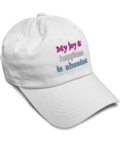 Soft Baseball Cap My Joy & Happiness is Abundant Cotton Dad Hats for Men & Women White $16.51 Baseball Caps