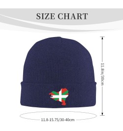 Basque Flag Map Knit Hats Winter Warm Chunky Beanie Hat for Men Women Navy Blue $11.25 Skullies & Beanies