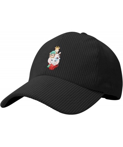 Christmas Cute Animal in A Teacup Baseball Cap for Men Women Caps Corduroy Hat Trucker Hats Black $12.14 Baseball Caps