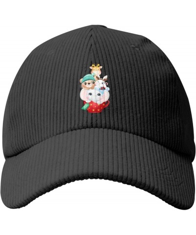 Christmas Cute Animal in A Teacup Baseball Cap for Men Women Caps Corduroy Hat Trucker Hats Black $12.14 Baseball Caps