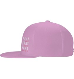 Pray On It Pray Over It Pray Through It Flat Bill Baseball Cap Snapback Hats for Men & Women Pink $9.89 Baseball Caps