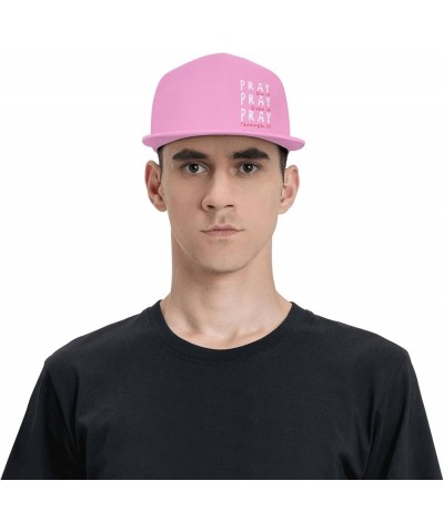 Pray On It Pray Over It Pray Through It Flat Bill Baseball Cap Snapback Hats for Men & Women Pink $9.89 Baseball Caps