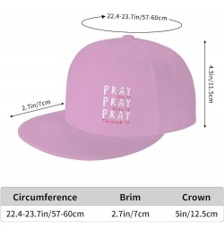 Pray On It Pray Over It Pray Through It Flat Bill Baseball Cap Snapback Hats for Men & Women Pink $9.89 Baseball Caps