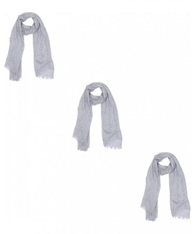 2 Pcs Scarf Women's White Girl Cotton Linen Light Greyx3pcs $13.62 Scarves