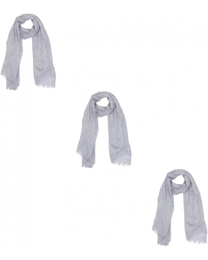 2 Pcs Scarf Women's White Girl Cotton Linen Light Greyx3pcs $13.62 Scarves