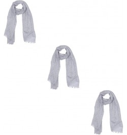 2 Pcs Scarf Women's White Girl Cotton Linen Light Greyx3pcs $13.62 Scarves