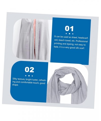 2 Pcs Scarf Women's White Girl Cotton Linen Light Greyx3pcs $13.62 Scarves