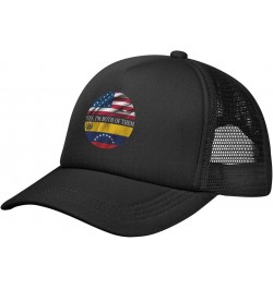 Yes, I'm Both of Them Proud Half USA Half Venezuela Flag Baseball Cap Adjustable Casual Mesh Hats Duck Tongue Hat for Men Wom...