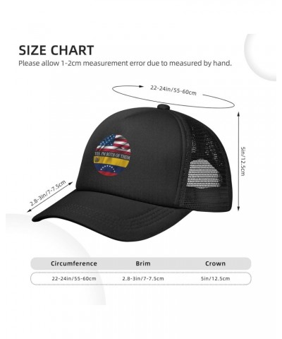 Yes, I'm Both of Them Proud Half USA Half Venezuela Flag Baseball Cap Adjustable Casual Mesh Hats Duck Tongue Hat for Men Wom...