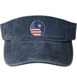 Yin Yang Flag Combination of America and Utah Sun Hat Sun Visor Hats for Women Men Baseball Cap Golf Hats Navy Blue $13.97 Vi...