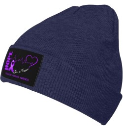 Hope for A Cure Migraine Headache Awareness Beanie Hat for Men Women Hats Skull Cap Warm Cozy Knitted Caps Navy Blue $10.16 S...