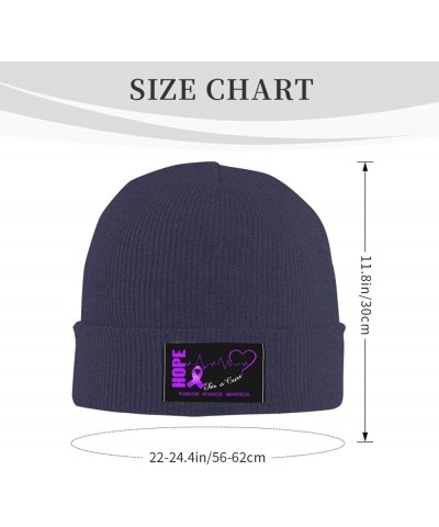 Hope for A Cure Migraine Headache Awareness Beanie Hat for Men Women Hats Skull Cap Warm Cozy Knitted Caps Navy Blue $10.16 S...