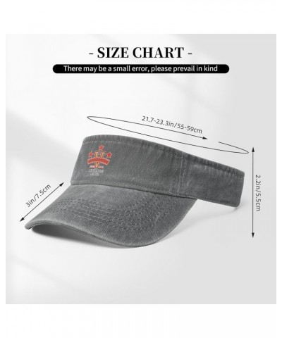 Varsity Vintage Stamp Print Sun Visor Hats for Women Men Adjustable Sports Sun Hats Golf Cap Gray $11.33 Visors