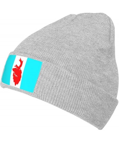 Flag of Koryakia Beanie Hat for Men Women Soft Cozy Skull Cap Winter Warm Knit Hats Gray $12.97 Skullies & Beanies