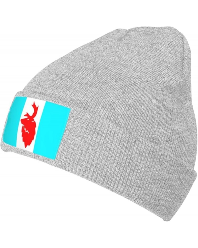 Flag of Koryakia Beanie Hat for Men Women Soft Cozy Skull Cap Winter Warm Knit Hats Gray $12.97 Skullies & Beanies