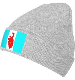 Flag of Koryakia Beanie Hat for Men Women Soft Cozy Skull Cap Winter Warm Knit Hats Gray $12.97 Skullies & Beanies