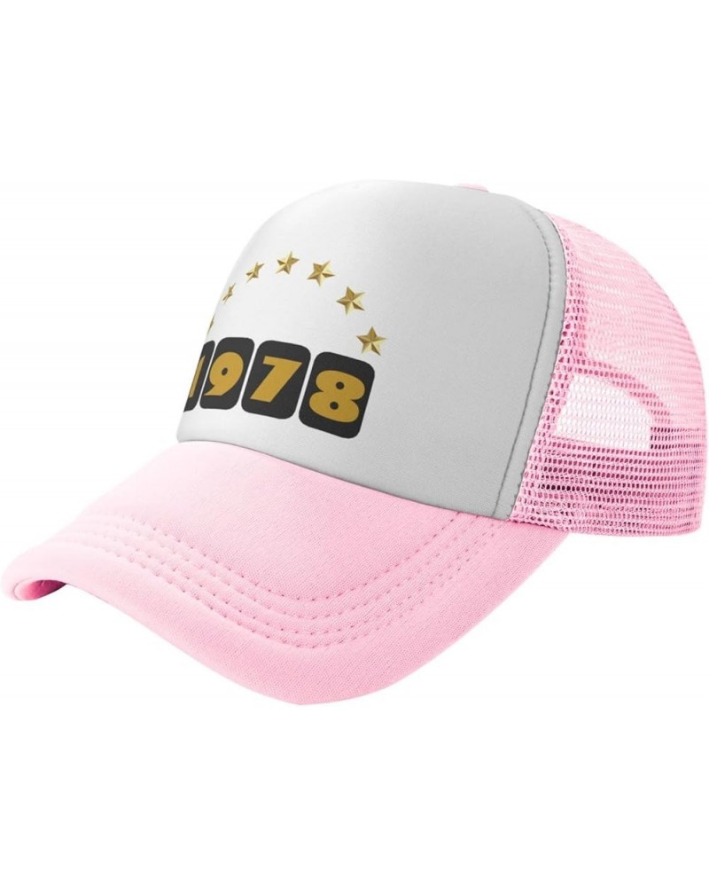 1978 Birthday Mesh Baseball Cap, Adjustable Trucker Hat Snapback Sun Hats for Men Women Pink $11.57 Baseball Caps