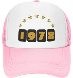 1978 Birthday Mesh Baseball Cap, Adjustable Trucker Hat Snapback Sun Hats for Men Women Pink $11.57 Baseball Caps