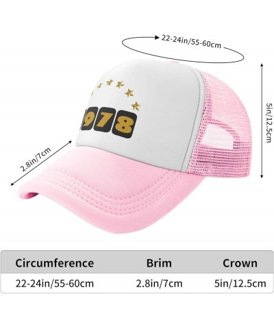 1978 Birthday Mesh Baseball Cap, Adjustable Trucker Hat Snapback Sun Hats for Men Women Pink $11.57 Baseball Caps