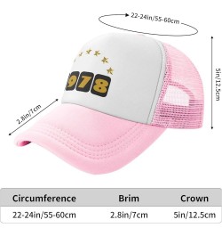 1978 Birthday Mesh Baseball Cap, Adjustable Trucker Hat Snapback Sun Hats for Men Women Pink $11.57 Baseball Caps